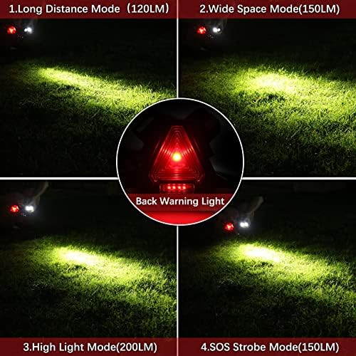 Aloveco Night Running Lights, Luz de aviso de luz de luz LED recarregável com 4 modos de iluminação de 90 ° de feixe ajustável para