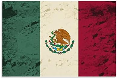 Retro México Flag Canvas Pôster Solping Pintura de Arte da Parede Decorativa Com Quadros de Madeira
