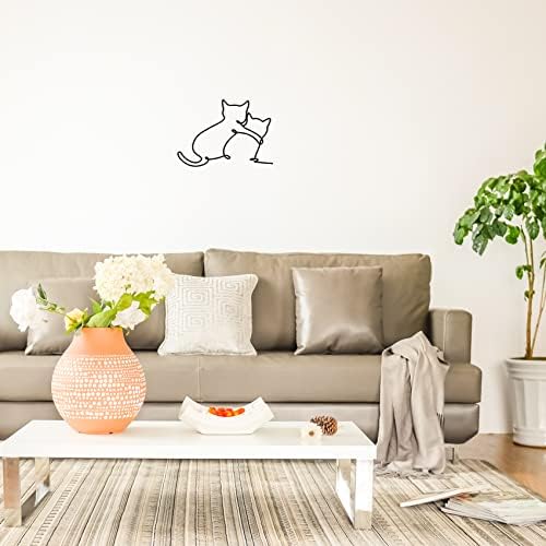 Decoração de parede de metal Stellaberry Sala de estar moderna de gato artesanal Arte Decorações minimalistas de arame para quarto fora