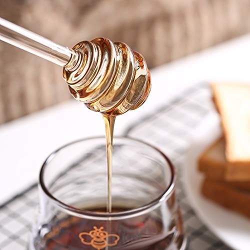 Mel Dipper Sticks Glass Honey e xarope Dipper Stick Server para recipientes de jarra de panela de mel, 6 polegadas