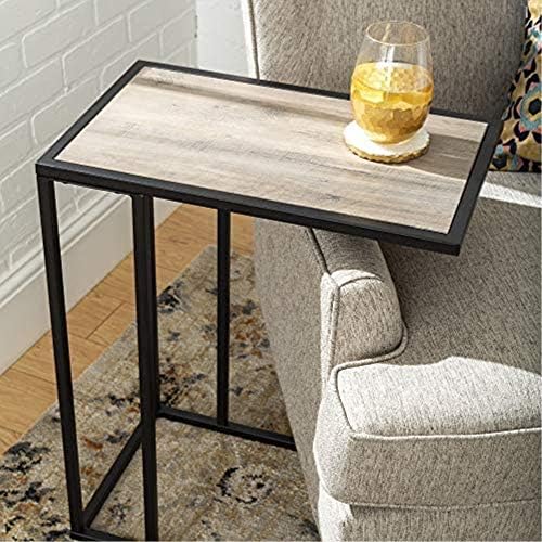 Walker Edison Brentwood Modern Glam Metal Base C Tabela C, 20 polegadas, lavagem cinza