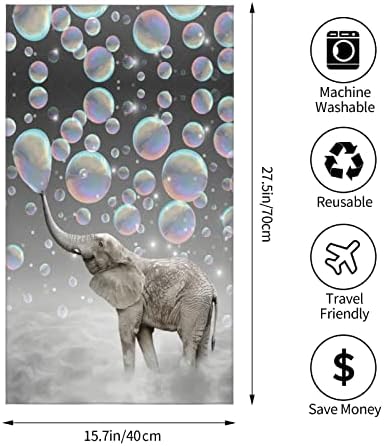 Aieefun Ultra Soft Soft Altamente Absorvente Toalhas de Mão, elefante engraçado com toalha de banheiro de padrão cinza de bolha para decoração de casa esportiva, 27,5 x 15,7 polegadas