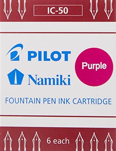 Piloto namiki ic50 tinta caneta cartuchos de tinta, roxo, 6-pacote