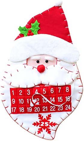 Calendário de contagem regressiva do advento de Natal de Baishitop - Cartoon fofo Santa Claus Snowman Countdown Calendário para Decoração de Natal da Família