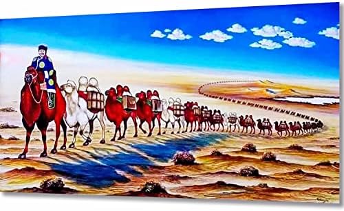 ZGMAXCL 5D KITS DIAMENTO DIAMENTO DIY para adultos redondos redondos do deserto de camelo Caravan Diamante DOTS Tamanho grande decoração de casa Presente artesanal 39,4 x 15,7 polegadas