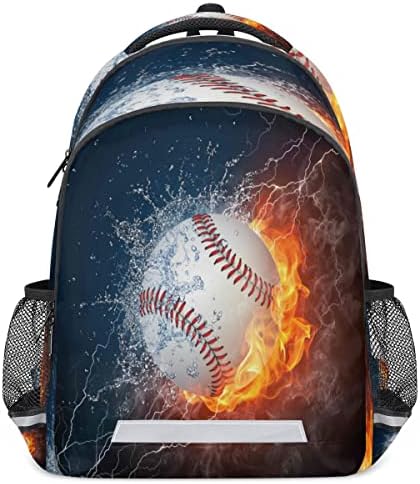Mochila de beisebol CFPolar na mochila estudante de fogo e água com mochila da escola de compartimento de laptop para homens homens estudantes colegas adolescentes meninos meninos meninos