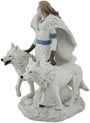 Unicorn Studios Wu76701aa Guardiões de Inverno de Anne Stokes Snow Wolves & Mistress estátua