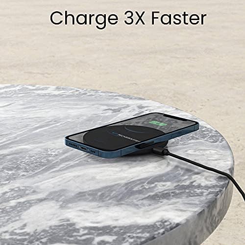 TechSmarter 15W Charging Fast Wireless Charger Pad. Compatível com o iPhone 15, 14, 13, 12, 11, X, Xr, Xs, 8 Samsung Galaxy S23, S22, S21, S20, S10, S9, S8, nota 10, 20