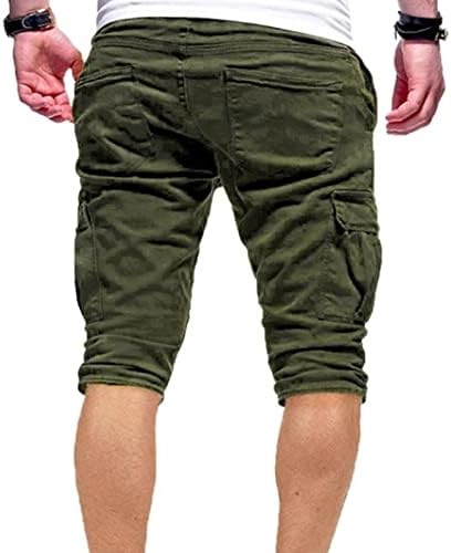 Maiyifu-GJ Men Canda elástica Shorts Multi-bolsos soltos Ajuste ao ar livre Curto curto Sarra