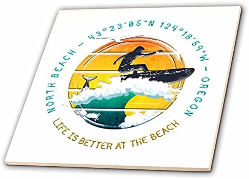 3drose American Beaches - North Beach, Condado de Coos, Oregon Summer Cool Gift - azulejos