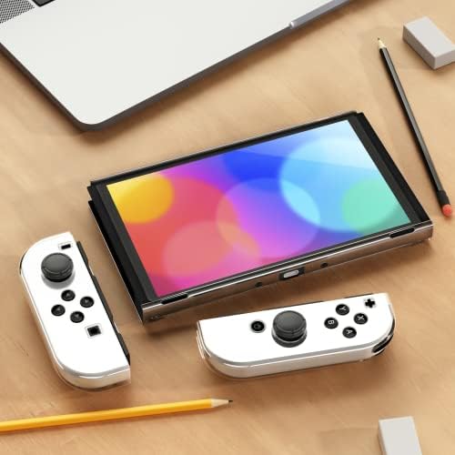 Caso transparente Rhotall para Nintendo Switch OLED, Clear Dockable Shell compatível com o controlador OLED e JoyCon, estojo