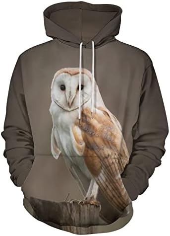 Owl de celeiro se encaixa em uma cerca de grandes dimensões capuz de capuz fofo engraçado moletom gráfico