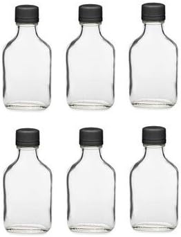 Nakpunar 6 pcs 100 ml garrafas de frasco de vidro com tampas evidentes de violação preta, 100 ml