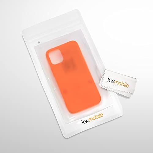 Caixa Kwmobile Compatível com Apple iPhone 12 / iPhone 12 Pro Case - Soft Slim Protective TPU Silicone Tampa - NEON ORANGE