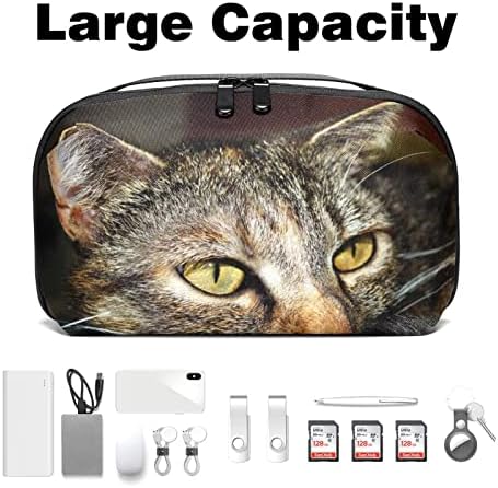 Carteira de bolsa de bolsa de viagem de caixa de transporte de caixa de transmissão de caixa de cabo USB Organizador de bolso Zipper, animal de gato