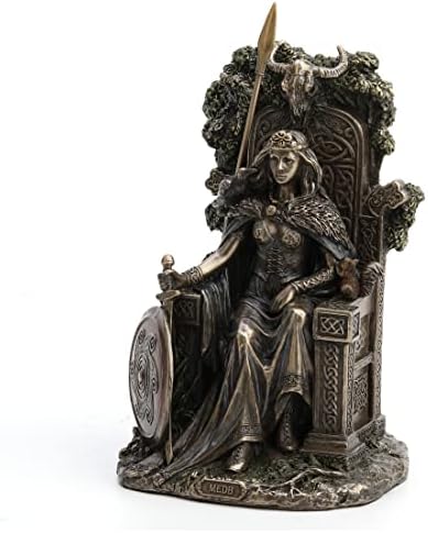 Deusa Celta Rainha Medb de Connacht Resina Fria Finicho de Bronze Antigo