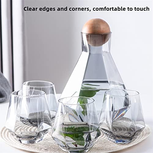 Arremessador de água jarro de vidro xícara conjunto de suco jarra de grande capacidade garrafa de cristal de vidro conjunto para