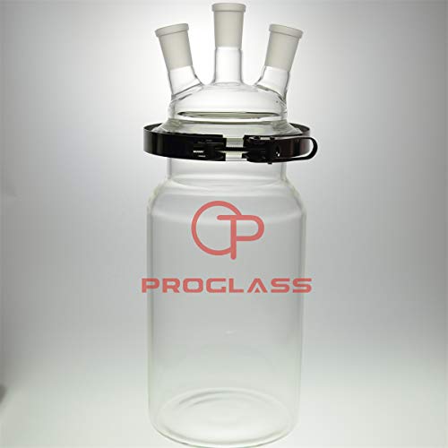Laboratório de Proglass Flask de cilindro de reator separadamente com o braço aberto de três pescoços