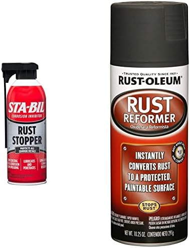 Sta-Bil Rust Stopper, 13oz, vermelho e oleo de ferrugem, preto, 248658 Spray reformador de ferrugem, 10,25 oz, 10,25