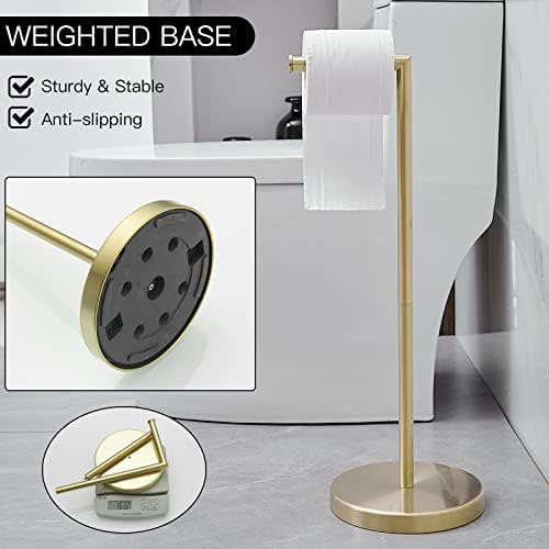 BWE BAINS BAIL PAPEL STAND STANCED GOLD Sus304 Aço inoxidável RV Moderno de papel higiênico independente para o banheiro cozinha