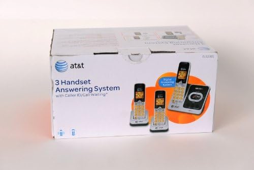 AT&T EL52301 DECT 6.0 Telefone sem fio, prata/preto, 3 aparelhos