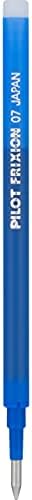 Canetas apagáveis ​​do piloto Frixion - 6 pacote de canetas de tinta azul + 4 recargas de bônus - caneta de caneta apagável de cliques de frixion