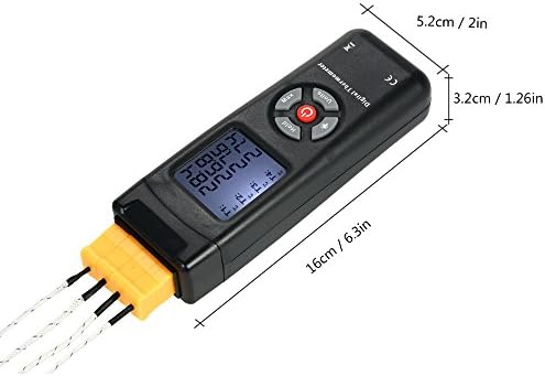 IRFora de 4 canais K-tipo K Digital LCD Thermometer Thermocouple Sensor -50 ~ 1350 ° C/-58 ~ 2462 ° F Função de retenção