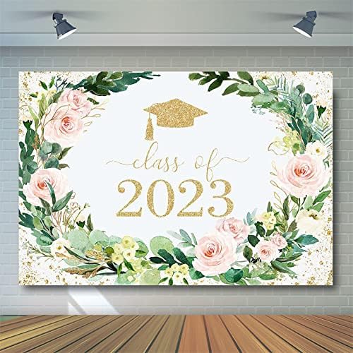 Avezano Floral Graduação Flor Flor Garland Decorações de festa de graduação 2023 Parabéns Class de pós -graduação de 2023 Bancário de Bancário de Faculdade de Photos de Banco de Promoção