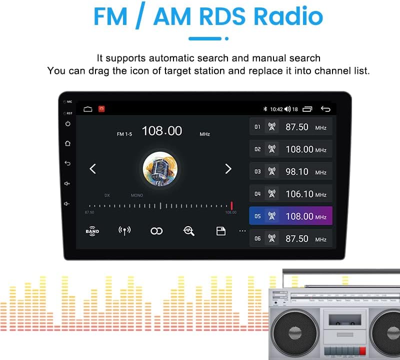 Android 10 estéreo de rádio para Toyota Fortuner 2015-2018, Biorunn 9 polegadas Octa Core Car GPS Navi sem fio Carplay