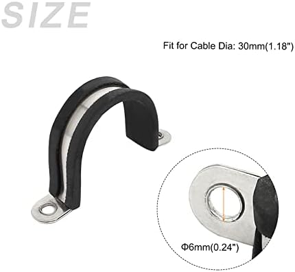 Metallixity Rubber Cable Gamps 4pcs, 304 grampos de ajuste de tubo em forma de aço inoxidável