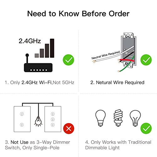 MOESGO 3 GANG SMART DIMMER SWITCH, INDEPENDENTE