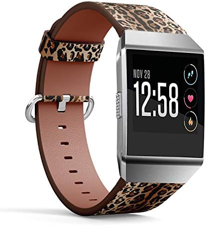 Compatível com Fitbit Ionic - Selta de pulseira de relógio de couro Pulfeta de pulseira com fecho de aço inoxidável e adaptadores