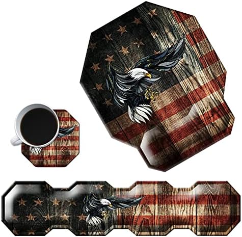 EAGLE RETRO USA SPAND TECLADO SUPORTE DE PRODUÇÃO DO MOUSE DO MOUSE COM RESTRANTES DE RESTIMENTO DE PRESSÃO COMPRESSO, ERGONONONOMIC GAMING MOUSEPAD