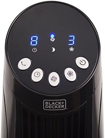 Black + Decker 36 polegadas fã de torre digital com remoto, preto