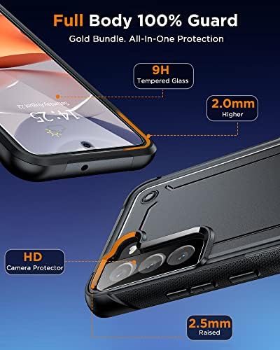 OneAlele [4 em 1] para o caso Samsung Galaxy S22 [não para S22+], caso Galaxy S22 5G com [protetor de tela de tela HD 9H+protetor da