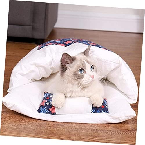 ABAODAM 1 Conjunto destacável e lavável gato e cachorro Kennel Cat Kennel Cama de gato Tipi Cat Gato Cat Bag Bed Bed House Cato Dormindo almofada