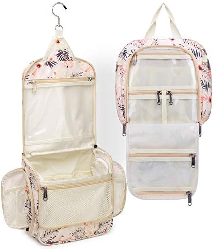 Bolsa de higiene pessoal pendurada de wandf para mulheres bolsas de banheiro com bolsa de joalheria e compartimentos