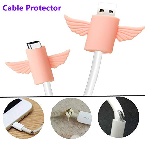 Protetor a cabo Compatível com iPhone iPad Android Samsung Galaxy Cable Plástico Plástico Angel Angel A asas de telefone