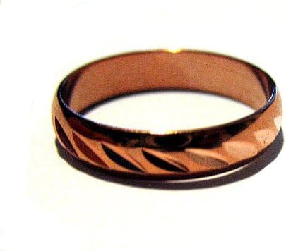Dome de 4 mm de anel de cobre sólido com cortes ovais sz 12