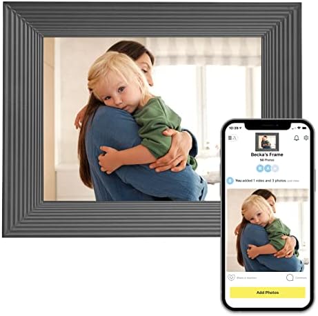 Aura Mason Wi -Fi Digital Picture Frame | O melhor quadro digital para presentear | Envie fotos do seu telefone | Configuração rápida e fácil no aplicativo Aura | Armazenamento ilimitado gratuito | Quarto branco