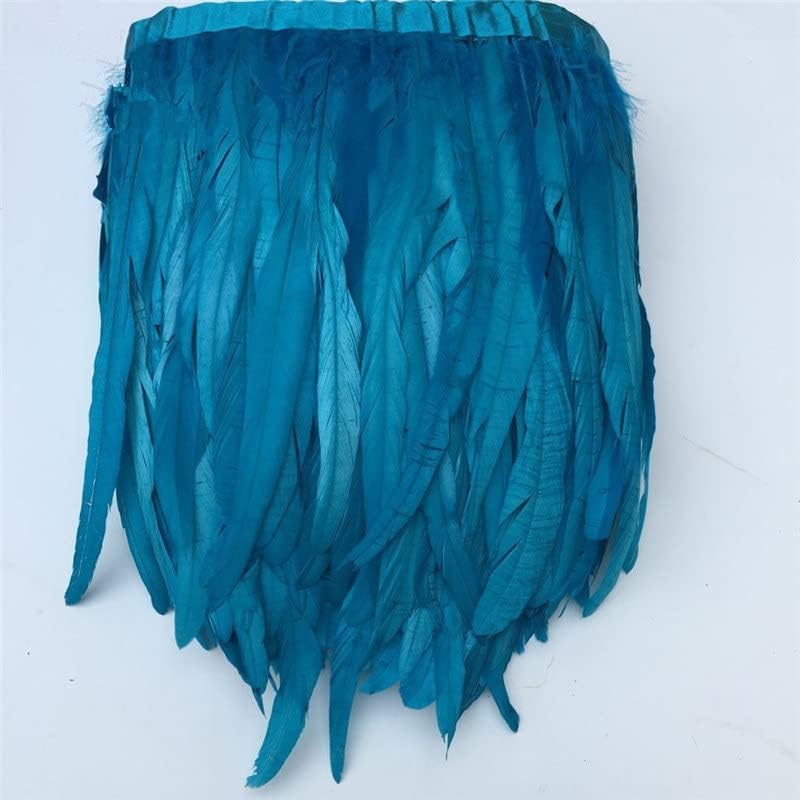 Zamihalaa - 12-14 polegadas Lake Blue Rooster Tail Tail Coque Feather Afilando/fita para artesanato Caixa de carnaval de vestuário