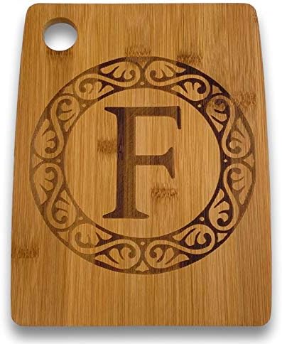 Placa de corte personalizada personalizada - Presente de bambu personalizado - letra F