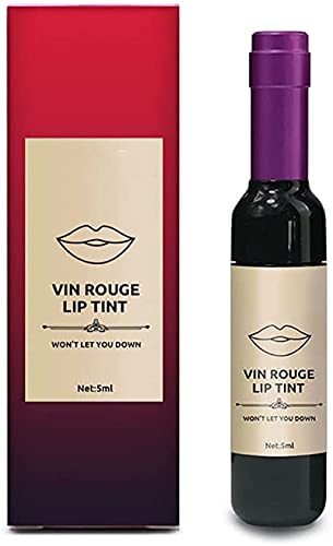 6 Cores Torno de lábios de vinho, batom fosco de vinho global à prova d'água duradouro, Mini de batom líquido natural maquia