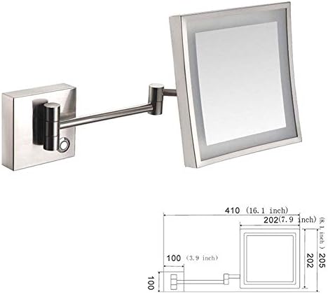 Lianxiao-espelho de maquiagem de montagem de parede de 8 polegadas com rotação giratória de 3x e 360 ​​graus com