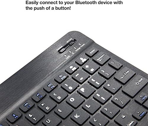 Teclado de onda de caixa compatível com Fire HD 8 Plus - Teclado Slimkeys Bluetooth, teclado portátil com comandos integrados - Jet Black