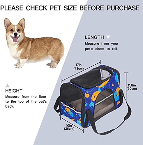 Portador de animais Yin Yang Yang Azul Padrão de pet-side de pet-side de gatos, cães de cachorro confortável portátil Pet