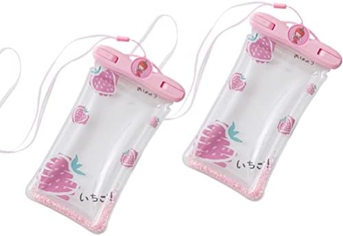 Sosoport) bolsas 2pcs bolsa de telefone bolsa de telefone de desenho animado Padrão de fruta PVC Saco de tela de toque (, ajuste para o celular dentro de 6. 5 polegadas de celular rosa