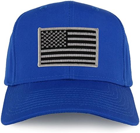 Armycrew XXL Geralmente, Black Grey USA American Flag Patch Cap Solid Baseball