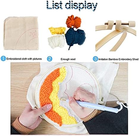 Kits para iniciantes para bordados sdfa para crianças adultos, punk agulha de agulha como rosqueador de rosca de tecido bordado de bordado de bordado de bordado do kit de bordado