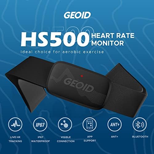 Monitor de freqüência cardíaca geoid HS500, sensor de freqüência cardíaca, alça de tórax, protocolo Ant+/Bluetooth, compatível com